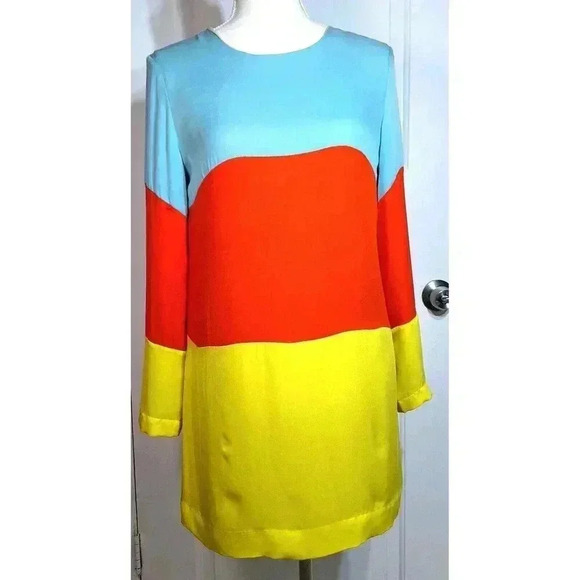 Heidi merrick double silk Huntington Colourblock‎ dress size 4 - Picture 1 of 11